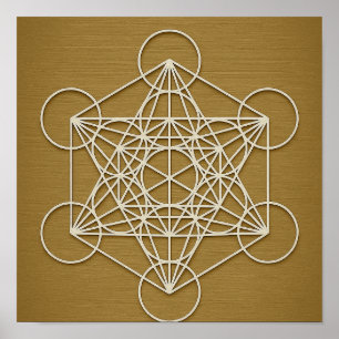 Metatron’s Cube Bronzen Wit Poster