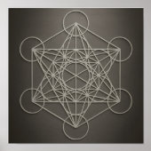 Metatron’s Cube Grey Pewter Poster (Voorkant)