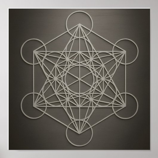 Metatron’s Cube Grey Pewter Poster (Voorkant)