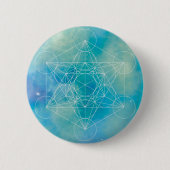 Metatron’s Cube Sacred Geometry Ronde Button 5,7 Cm (Voorkant)