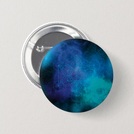 Metatron’s Cube Sacred Geometry Ronde Button 5,7 Cm (Voorkant /achterkant)