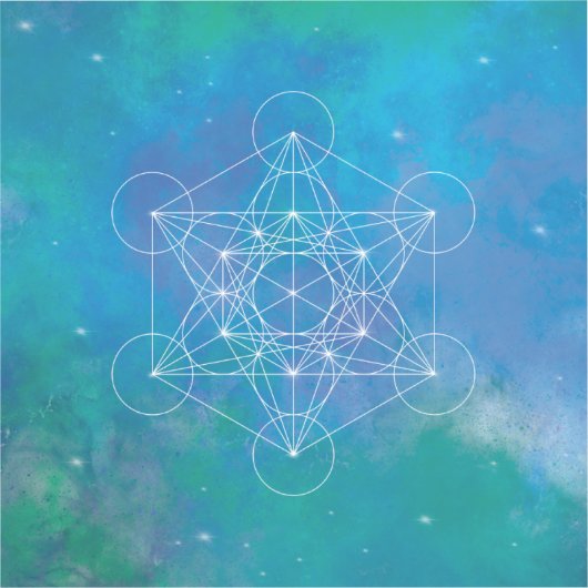 Metatron’s Cube Sacred Geometry Sticker (Voorkant)