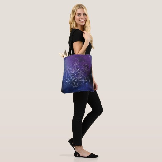 Metatron’s Cube Sacred Geometry Tote Bag (Op model)