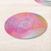 Metatron zen aartsengel ronde kartonnen onderzetter (Gebogen)