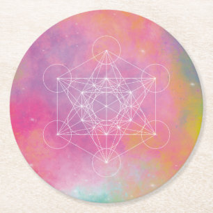 Metatron zen aartsengel ronde kartonnen onderzetter