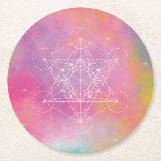 Metatron zen aartsengel ronde kartonnen onderzetter (Voorkant)