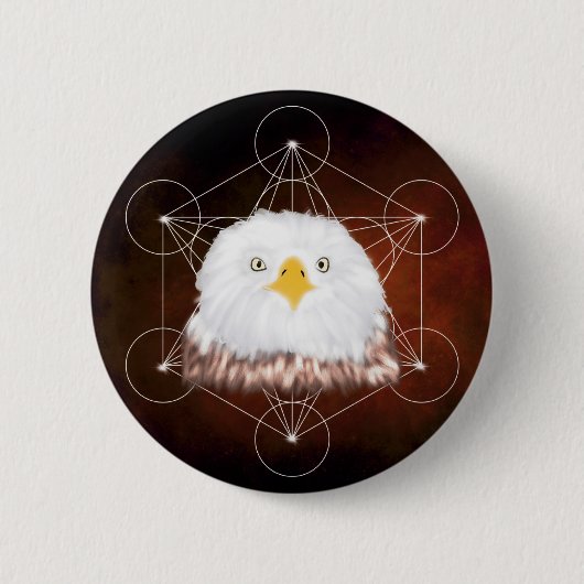 metatronadelaar ronde button 5,7 cm (Voorkant)