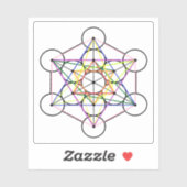 Metatron's Cube 3 inch vierkante sticker (Vel)
