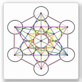 Metatron's Cube 3 inch vierkante sticker