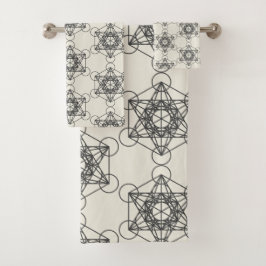 Metatron's Cube Bathroom Towel Set Bad Handdoek
