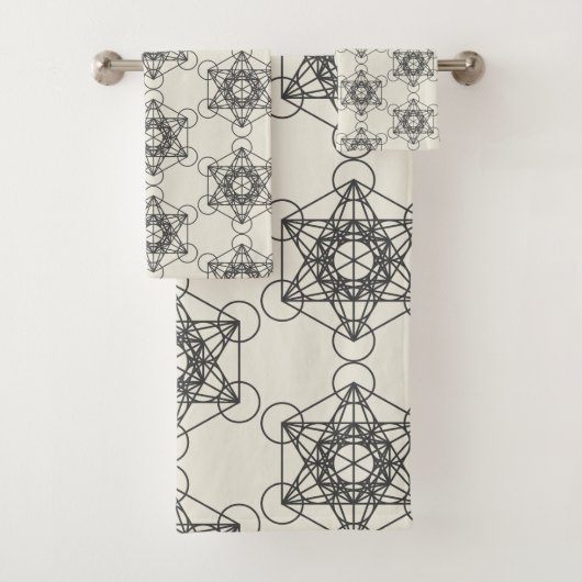 Metatron's Cube Bathroom Towel Set Bad Handdoek (Insitu)