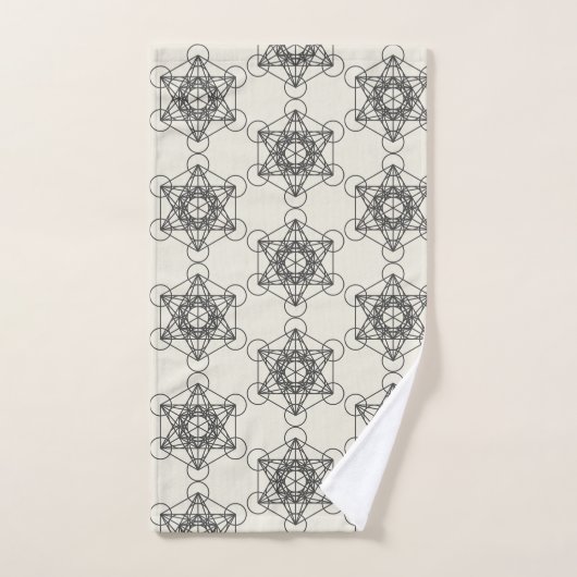 Metatron's Cube Bathroom Towel Set Bad Handdoek (Handdoek)