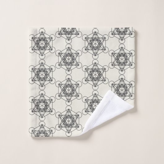Metatron's Cube Bathroom Towel Set Bad Handdoek (Wasdoekje)