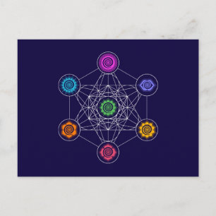 Metatrons Cube, Chakras, Cosmic Energy Centres Briefkaart