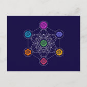 Metatrons Cube, Chakras, Cosmic Energy Centres Briefkaart (Voorkant)