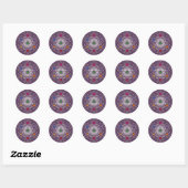 Metatrons Cube, Chakras, Cosmic Energy Centres Ronde Sticker (Vel)