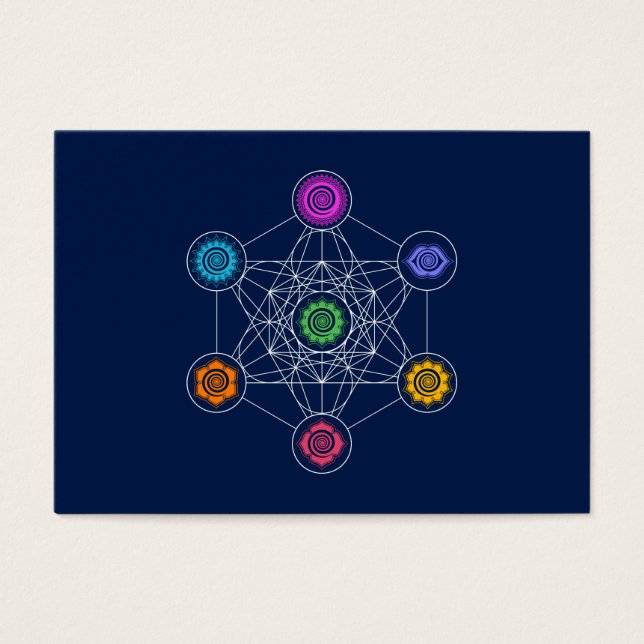 Metatrons Cube, Chakras, Cosmic Energy Centres Visitekaartje (Voorkant)
