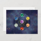Metatron's Cube Chakras Sacred Geometry Briefkaart (Voorkant / Achterkant)