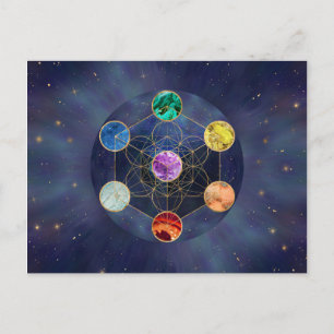 Metatron's Cube Chakras Sacred Geometry Briefkaart