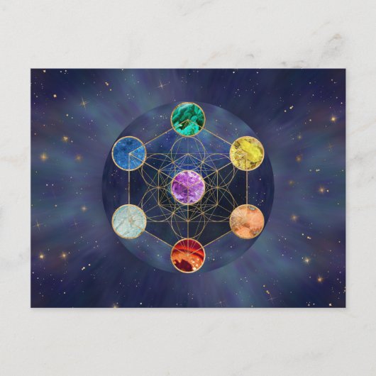Metatron's Cube Chakras Sacred Geometry Briefkaart (Voorkant)