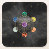 Metatron's Cube Chakras Sacred Geometry Kartonnen Onderzetters (Voorkant)