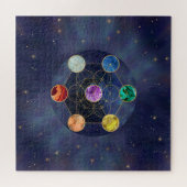 Metatron's Cube Chakras Sacred Geometry Legpuzzel (Horizontaal)