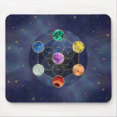 Metatron's Cube Chakras Sacred Geometry Muismat (Voorkant)