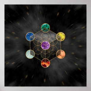 Metatron's Cube Chakras Sacred Geometry Poster