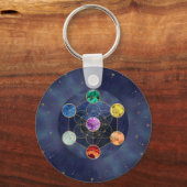 Metatron's Cube Chakras Sacred Geometry Sleutelhanger (Voorkant)