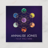 Metatron's Cube Chakras Sacred Geometry Vierkante Visitekaartje (Voorkant)