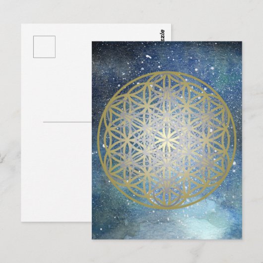 Metatron's Cube Flower of Life Briefkaart (Voorkant / Achterkant)