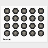 Metatron's Cube Flower of Life - Silver Version 2 Ronde Sticker (Vel)