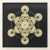 Metatron's Cube Glazen Onderzetter (Voorkant)