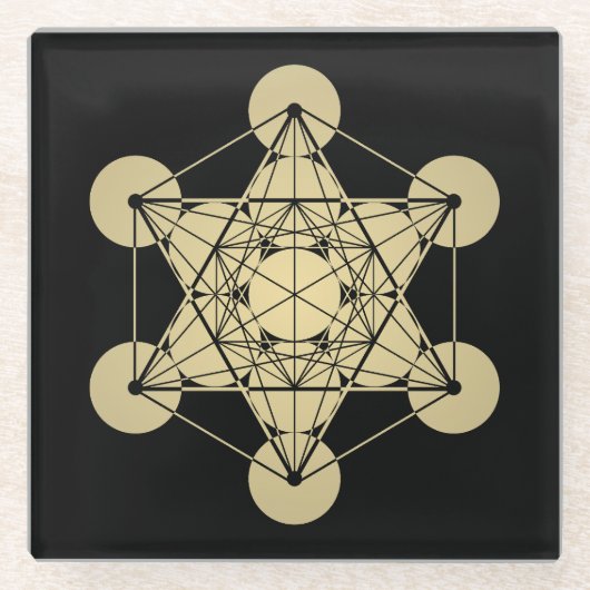 Metatron's Cube Glazen Onderzetter (Voorkant)