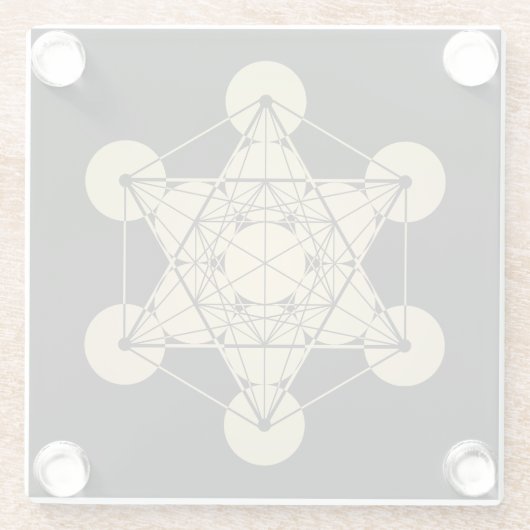 Metatron's Cube Glazen Onderzetter (Achterkant)