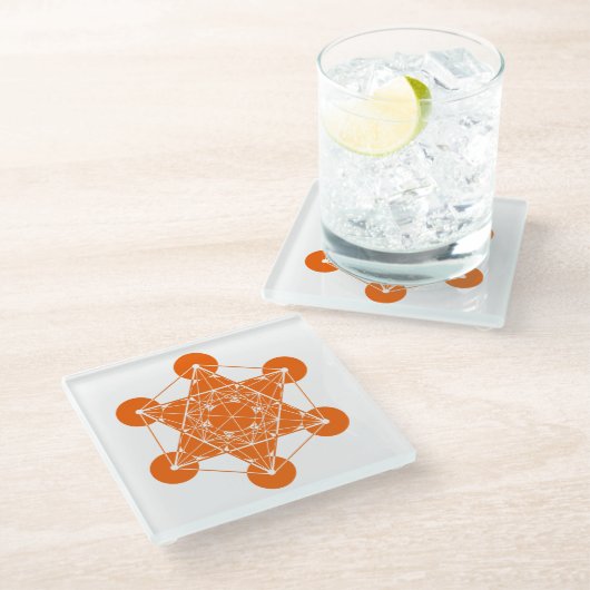 Metatron's Cube Glazen Onderzetter (Schuin)