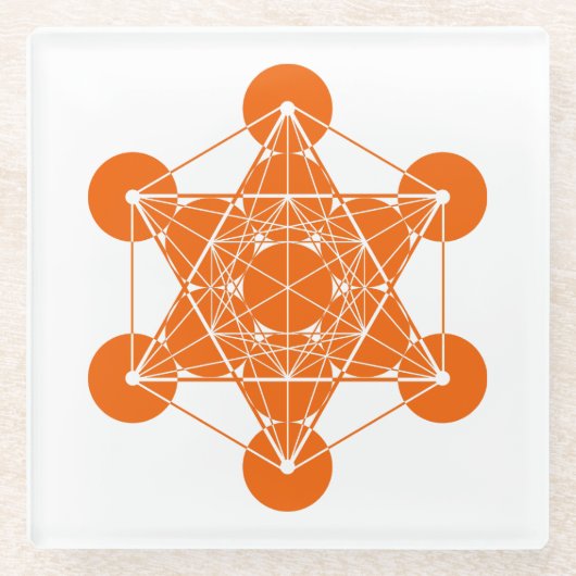 Metatron's Cube Glazen Onderzetter (Voorkant)