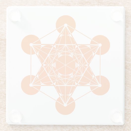 Metatron's Cube Glazen Onderzetter (Achterkant)