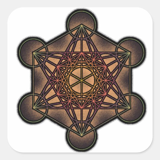 Metatron's Cube - Heilig Geometriesymbool Vierkante Sticker (Voorkant)