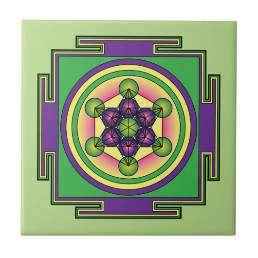 Metatron's Cube Mandala Tegeltje (Voorkant)