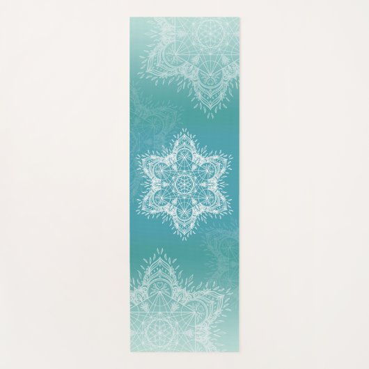 Metatrons cube Mandala turquoise Yogamat (Voorkant)