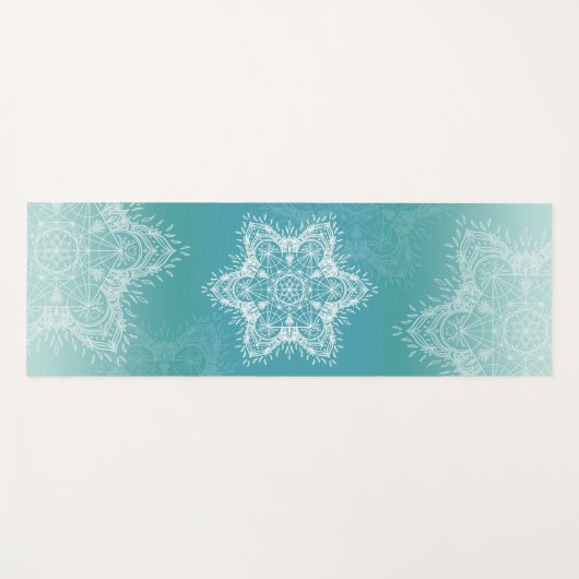 Metatrons cube Mandala turquoise Yogamat (Voorkant (horizontaal))