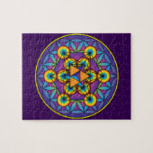 Metatron's Cube Merkaba over de Lager van Leven Legpuzzel (Horizontaal)