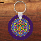 Metatron's Cube Merkaba over de Lager van Leven Sleutelhanger (Voorkant)