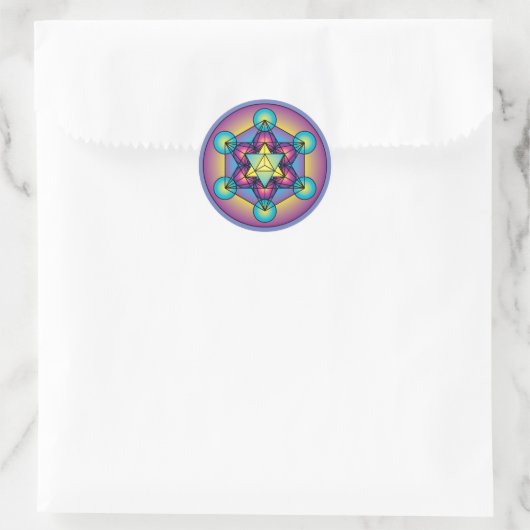 Metatron's Cube Merkaba Ronde Sticker (Tas)