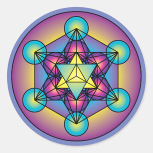 Metatron's Cube Merkaba Ronde Sticker