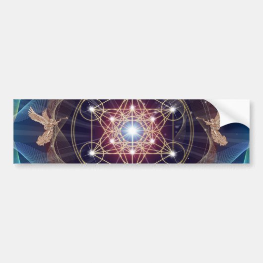 Metatron's Cube - Merkabah Bumpersticker (Voorkant)