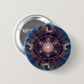 Metatron's Cube - Merkabah Ronde Button 5,7 Cm (Voorkant /achterkant)