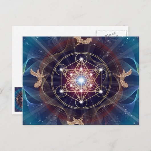 Metatron's Cube - Merkabah - Sacred Geometry Briefkaart (Voorkant / Achterkant)