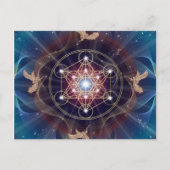 Metatron's Cube - Merkabah - Sacred Geometry Briefkaart (Voorkant)